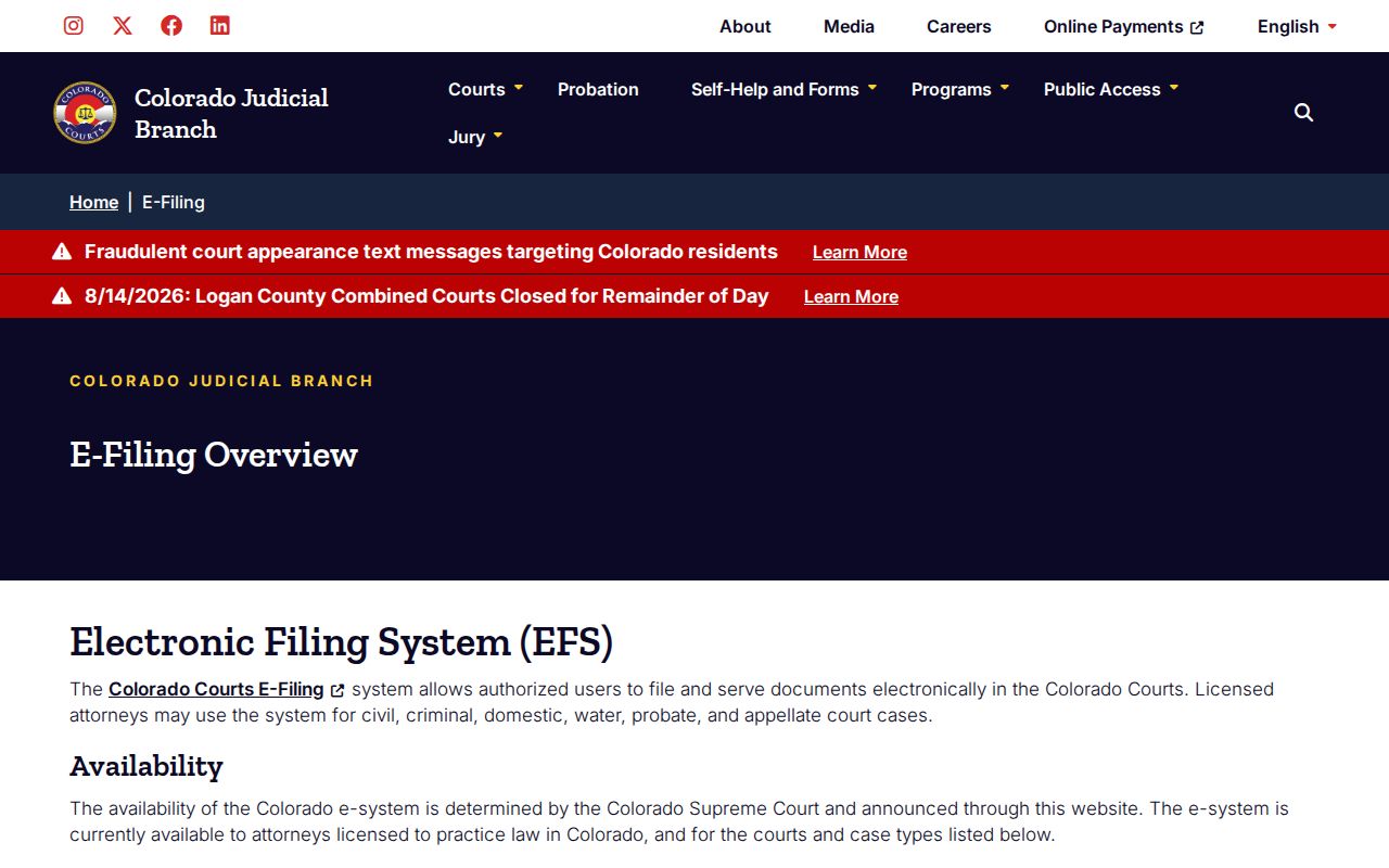 Sedgwick County civil court docket Colorado e-filing overview