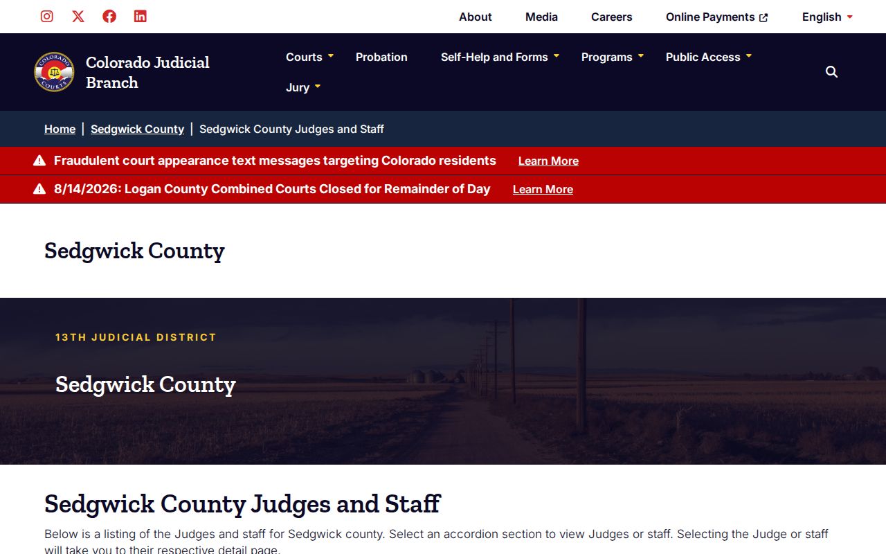 Sedgwick County court docket judges and clerk staff directory